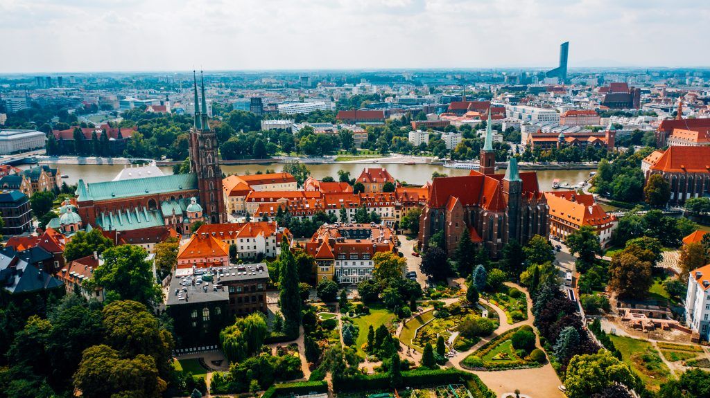 Widok na Wrocław z góry